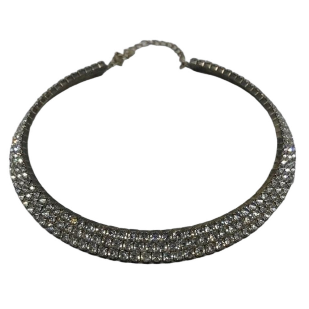 Vintage ring collar/choker rhinestone dazzling glam necklace